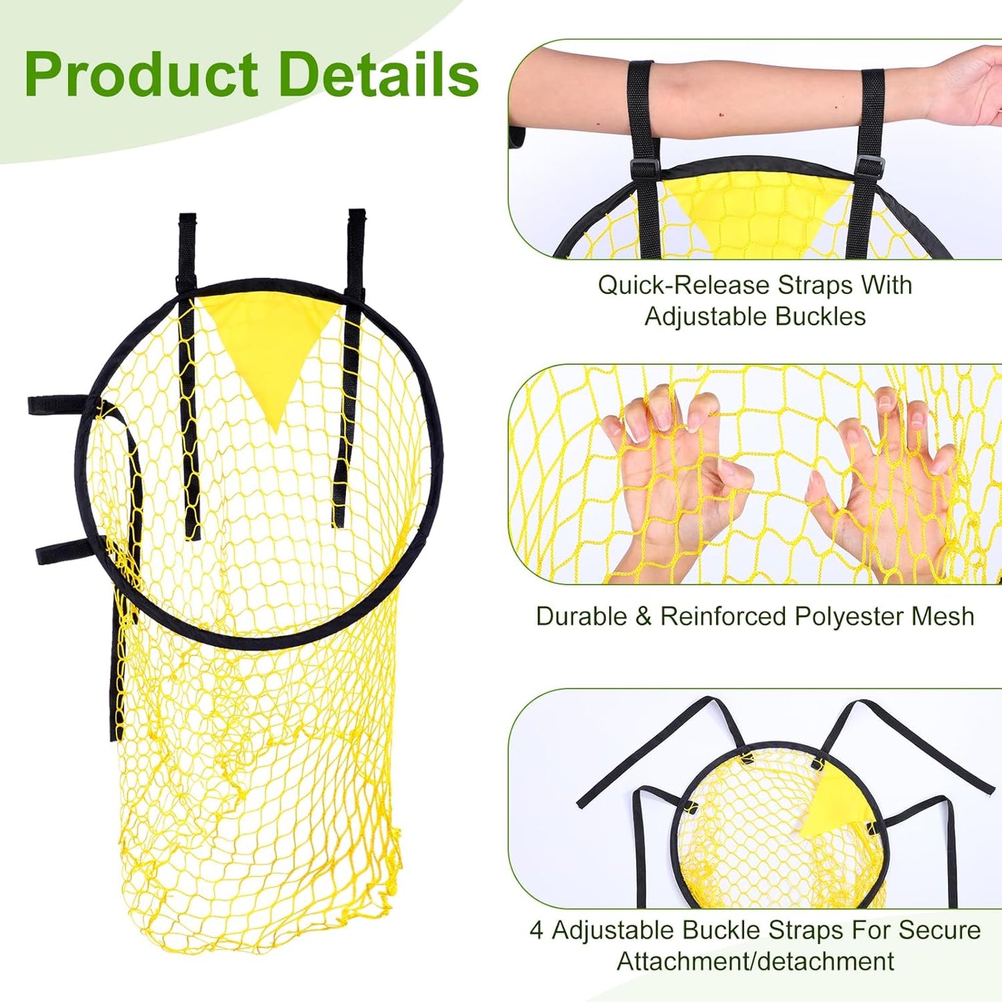 4PCS Soccer Goal Target Nets – High-Visibility Yellow Training Aids for Football Shooting Accuracy, Durable Oxford Cloth Design, Easy to Attach/Detach