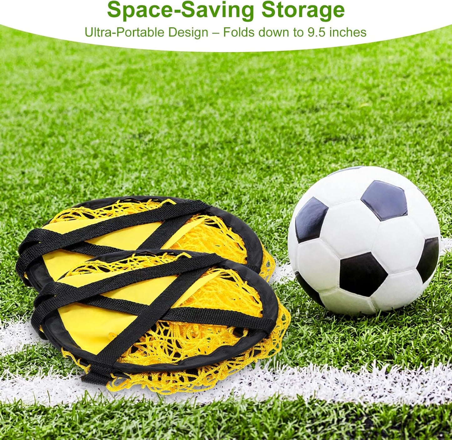 4PCS Soccer Goal Target Nets – High-Visibility Yellow Training Aids for Football Shooting Accuracy, Durable Oxford Cloth Design, Easy to Attach/Detach
