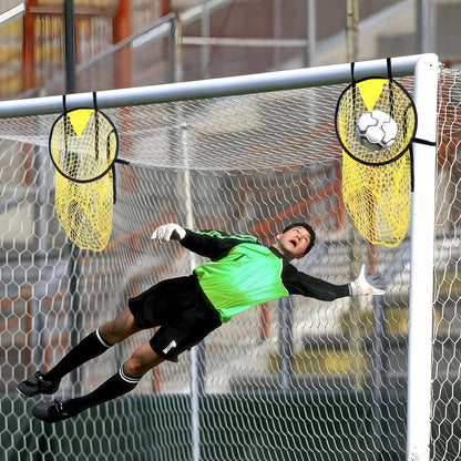 4PCS Soccer Goal Target Nets – High-Visibility Yellow Training Aids for Football Shooting Accuracy, Durable Oxford Cloth Design, Easy to Attach/Detach