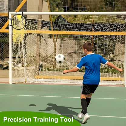 4PCS Soccer Goal Target Nets – High-Visibility Yellow Training Aids for Football Shooting Accuracy, Durable Oxford Cloth Design, Easy to Attach/Detach