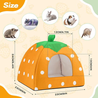 Guinea Pig Hideout Warm Fleece Small Animal Bed Washable Pet Cushion Winter Warm Sleeping Nest for Hamster Rabbit Chinchilla