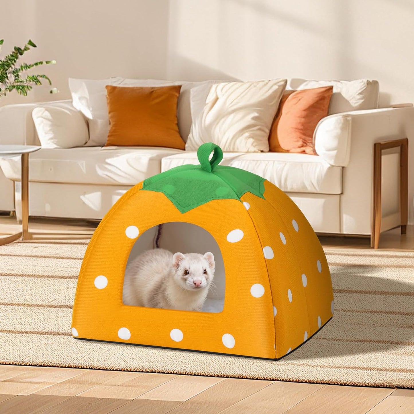 Guinea Pig Hideout Warm Fleece Small Animal Bed Washable Pet Cushion Winter Warm Sleeping Nest for Hamster Rabbit Chinchilla