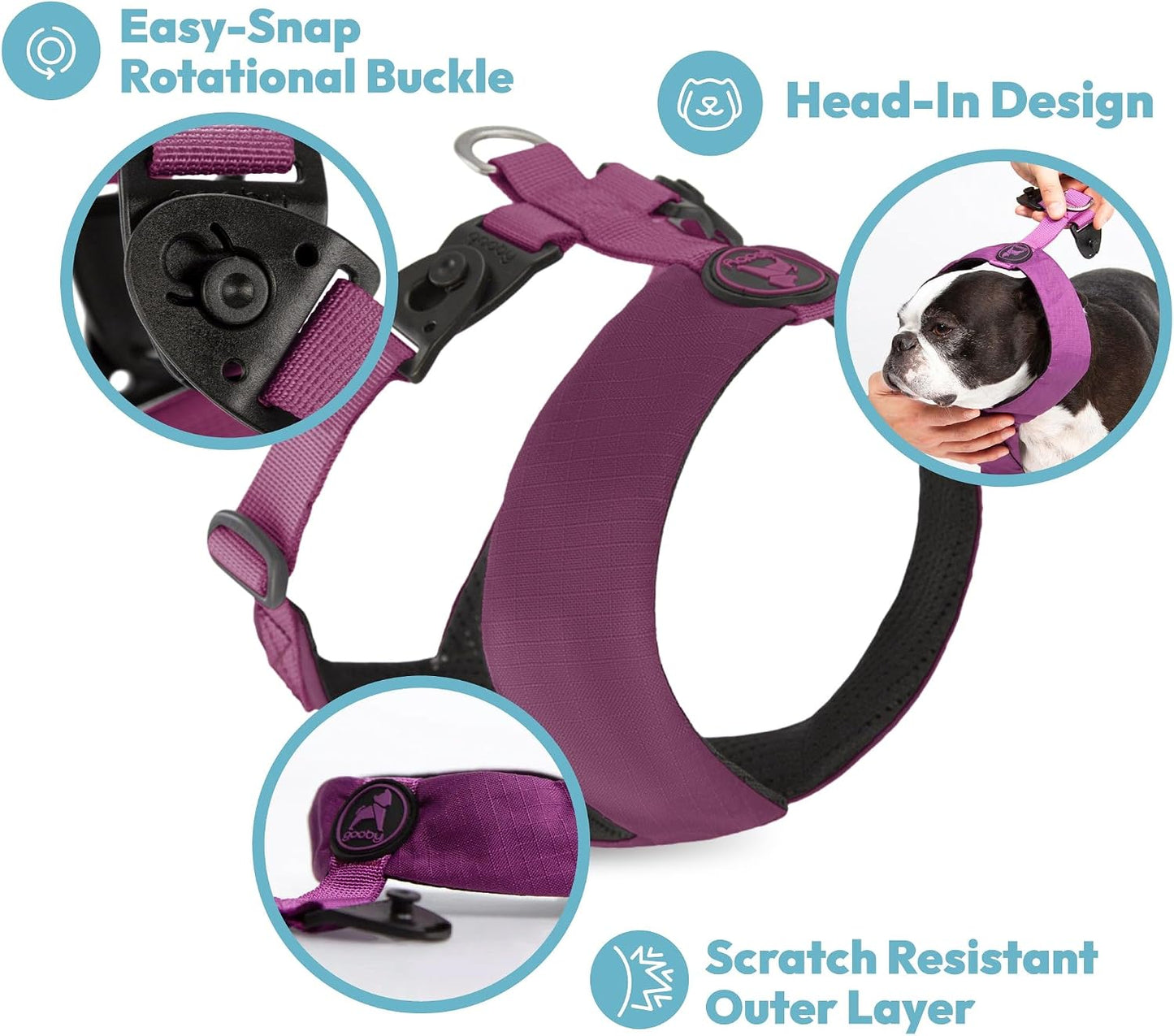 Comfort X Dual Snap Dog Harness, Choke-Free, Yellow, Large | Patented choke-free V-neck X-frame; Flexible body frame; Snap & swivel buckle; Breathable double mesh; Head-in fit