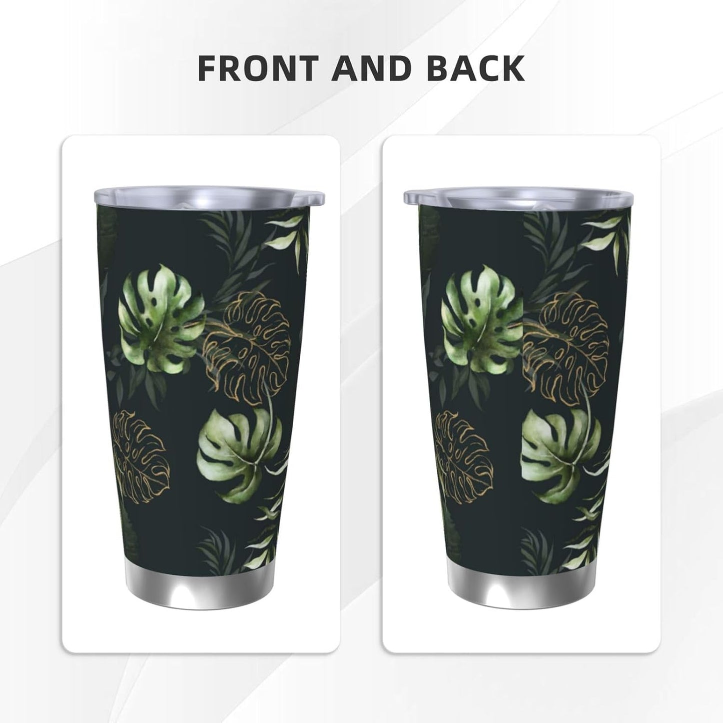 Lemon Tumbler 20oz Fruit Stainless Steel Vacuum Insulated Tumblers with Lid and Straw Mint Green Travel Coffee Mug Tea Wine Cups Water Bottle Gifts for Women