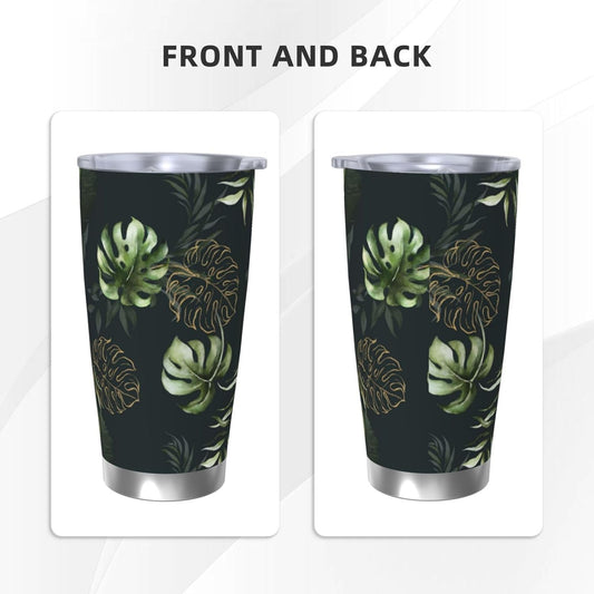 Lemon Tumbler 20oz Fruit Stainless Steel Vacuum Insulated Tumblers with Lid and Straw Mint Green Travel Coffee Mug Tea Wine Cups Water Bottle Gifts for Women