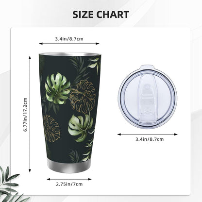 Lemon Tumbler 20oz Fruit Stainless Steel Vacuum Insulated Tumblers with Lid and Straw Mint Green Travel Coffee Mug Tea Wine Cups Water Bottle Gifts for Women