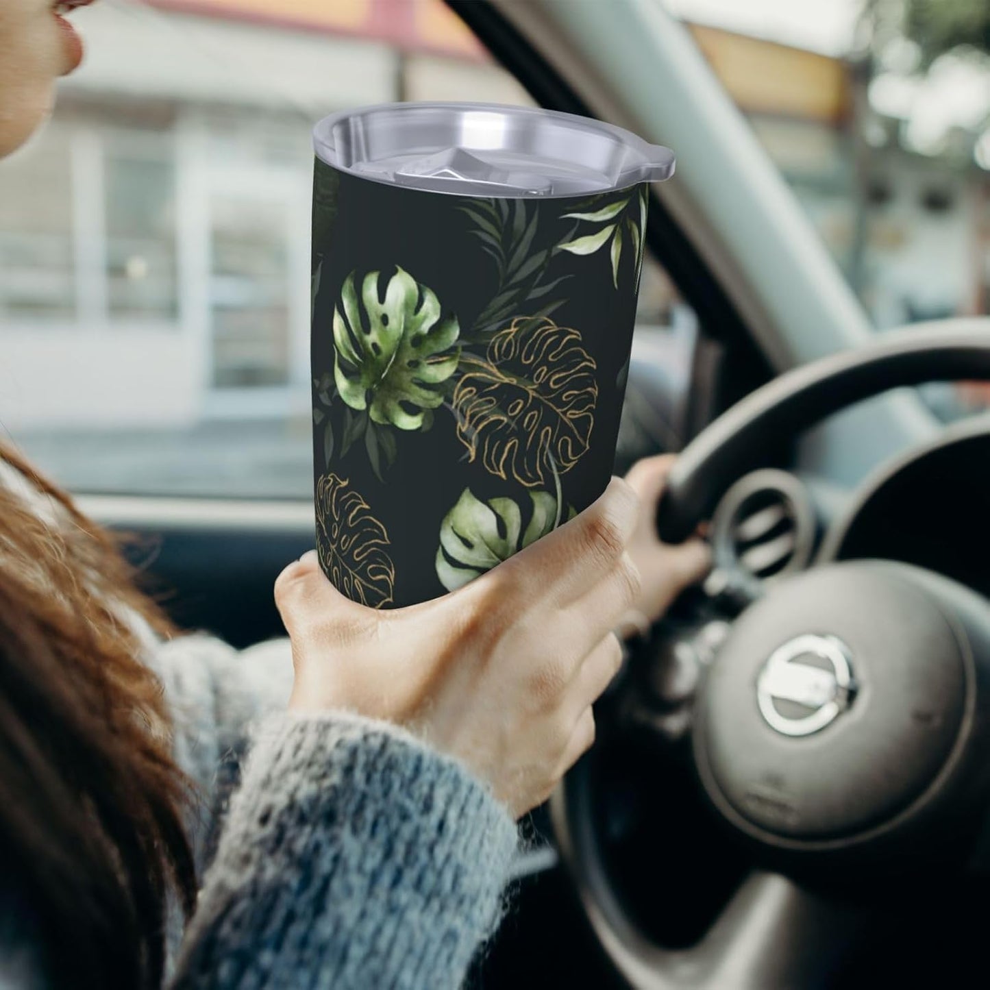 Lemon Tumbler 20oz Fruit Stainless Steel Vacuum Insulated Tumblers with Lid and Straw Mint Green Travel Coffee Mug Tea Wine Cups Water Bottle Gifts for Women