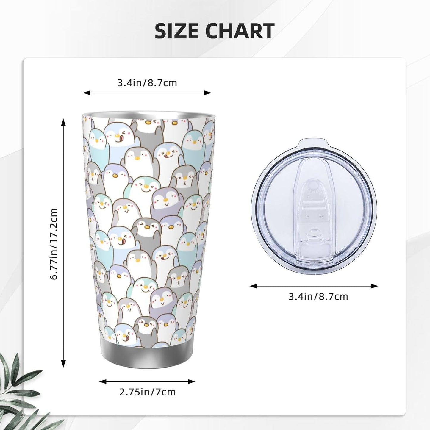 Lemon Tumbler 20oz Fruit Stainless Steel Vacuum Insulated Tumblers with Lid and Straw Mint Green Travel Coffee Mug Tea Wine Cups Water Bottle Gifts for Women