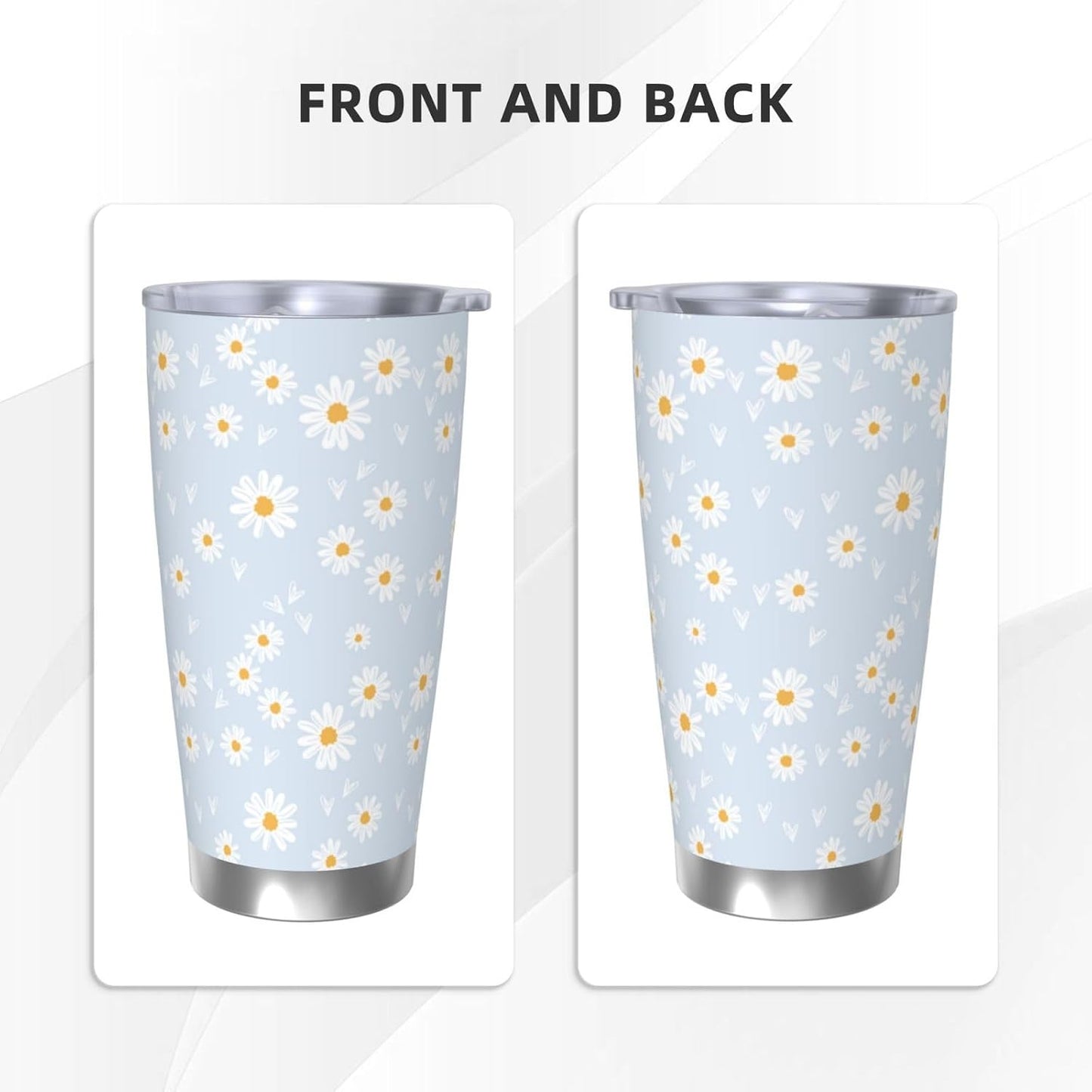 Lemon Tumbler 20oz Fruit Stainless Steel Vacuum Insulated Tumblers with Lid and Straw Mint Green Travel Coffee Mug Tea Wine Cups Water Bottle Gifts for Women