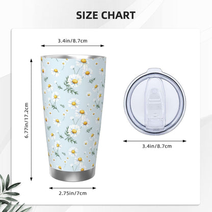 Lemon Tumbler 20oz Fruit Stainless Steel Vacuum Insulated Tumblers with Lid and Straw Mint Green Travel Coffee Mug Tea Wine Cups Water Bottle Gifts for Women