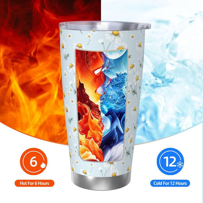Lemon Tumbler 20oz Fruit Stainless Steel Vacuum Insulated Tumblers with Lid and Straw Mint Green Travel Coffee Mug Tea Wine Cups Water Bottle Gifts for Women