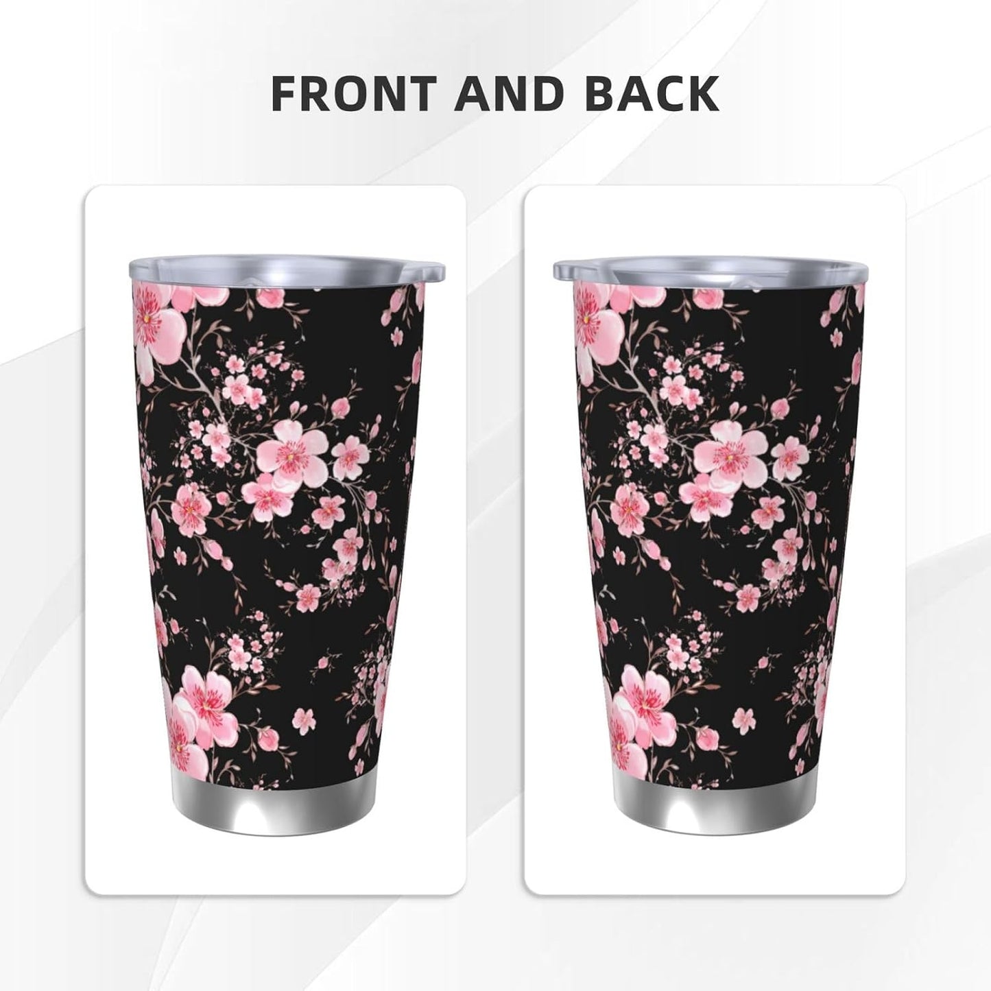 Lemon Tumbler 20oz Fruit Stainless Steel Vacuum Insulated Tumblers with Lid and Straw Mint Green Travel Coffee Mug Tea Wine Cups Water Bottle Gifts for Women