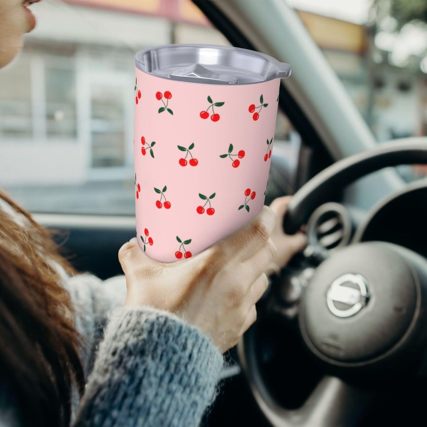 Lemon Tumbler 20oz Fruit Stainless Steel Vacuum Insulated Tumblers with Lid and Straw Mint Green Travel Coffee Mug Tea Wine Cups Water Bottle Gifts for Women