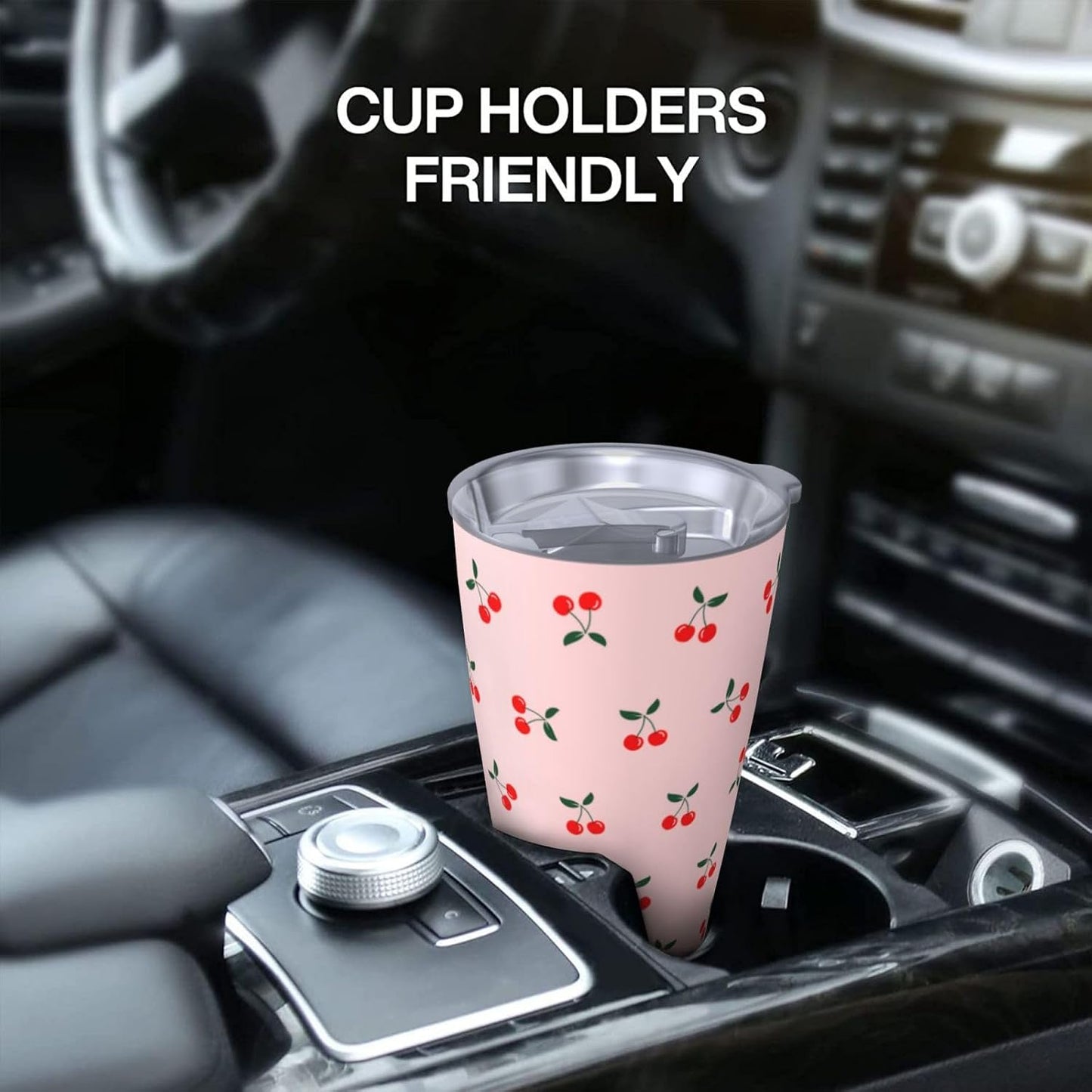 Lemon Tumbler 20oz Fruit Stainless Steel Vacuum Insulated Tumblers with Lid and Straw Mint Green Travel Coffee Mug Tea Wine Cups Water Bottle Gifts for Women
