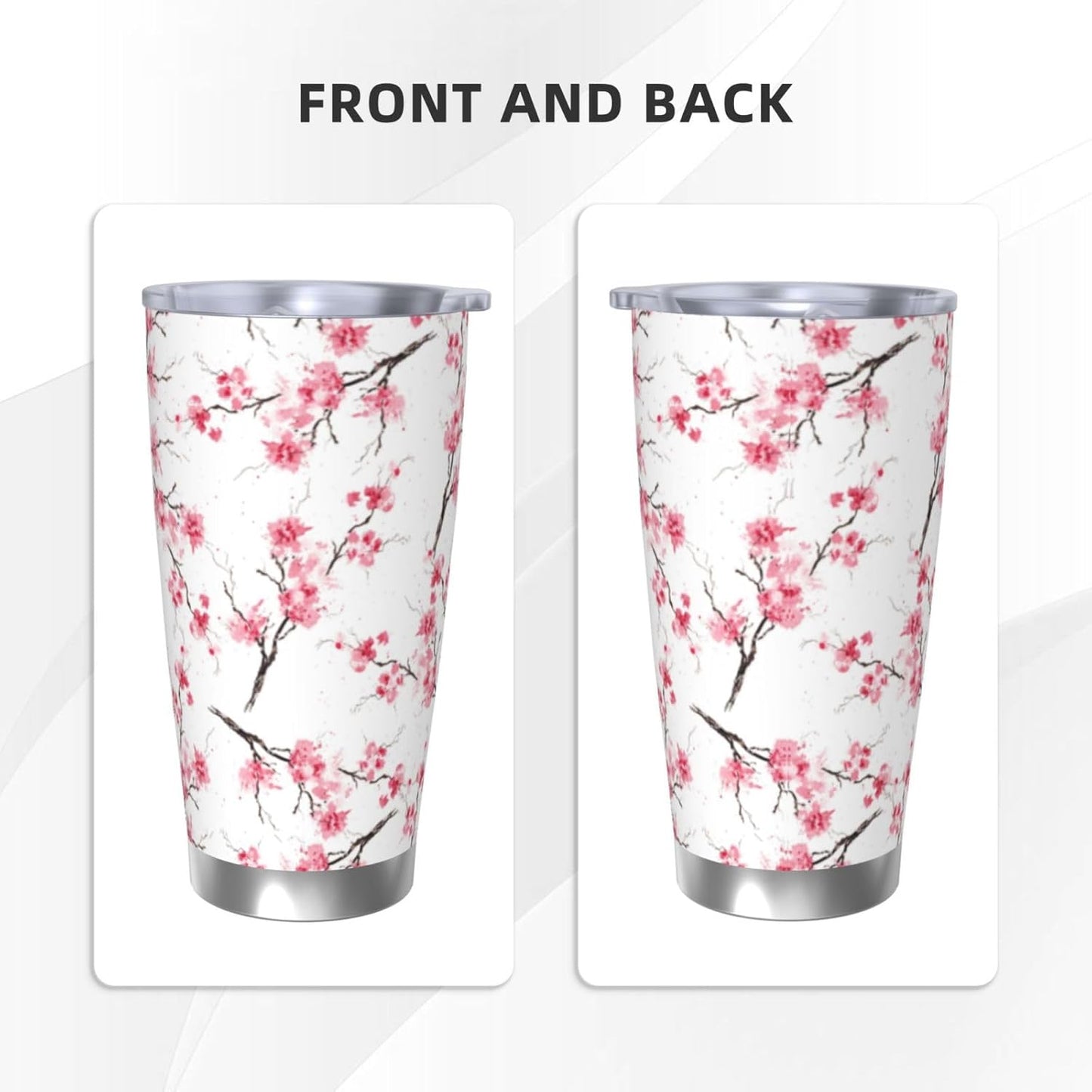 Lemon Tumbler 20oz Fruit Stainless Steel Vacuum Insulated Tumblers with Lid and Straw Mint Green Travel Coffee Mug Tea Wine Cups Water Bottle Gifts for Women