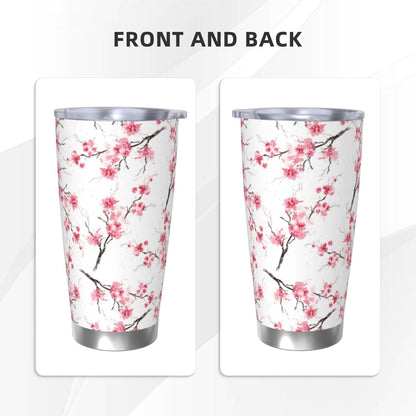 Lemon Tumbler 20oz Fruit Stainless Steel Vacuum Insulated Tumblers with Lid and Straw Mint Green Travel Coffee Mug Tea Wine Cups Water Bottle Gifts for Women