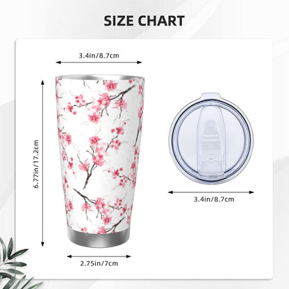 Lemon Tumbler 20oz Fruit Stainless Steel Vacuum Insulated Tumblers with Lid and Straw Mint Green Travel Coffee Mug Tea Wine Cups Water Bottle Gifts for Women