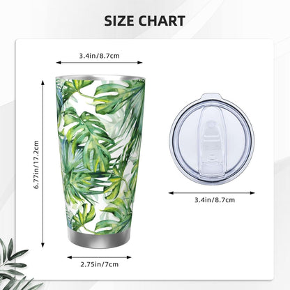 Lemon Tumbler 20oz Fruit Stainless Steel Vacuum Insulated Tumblers with Lid and Straw Mint Green Travel Coffee Mug Tea Wine Cups Water Bottle Gifts for Women