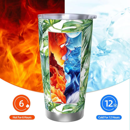 Lemon Tumbler 20oz Fruit Stainless Steel Vacuum Insulated Tumblers with Lid and Straw Mint Green Travel Coffee Mug Tea Wine Cups Water Bottle Gifts for Women