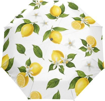Yellow Lemons Compact Umbrella, Lightweight Automatic Umbrella for Women, Umbrellas for Rain