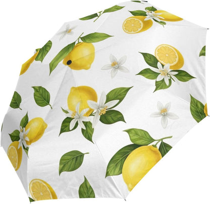 Yellow Lemons Compact Umbrella, Lightweight Automatic Umbrella for Women, Umbrellas for Rain
