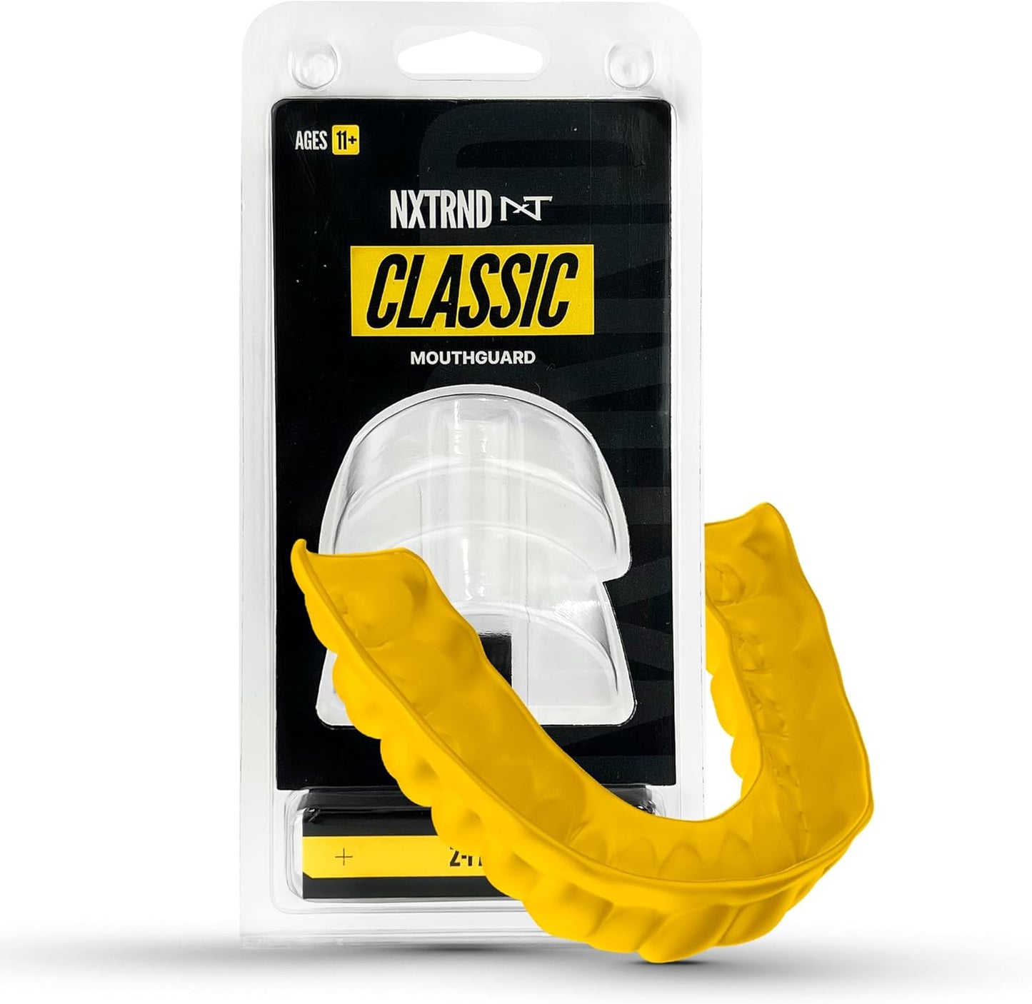 2 Pack Classic Mouthguard, Custom Fit Sports Mouthpiece for Football, Boxing, MMA, Basketball, Hockey, Lacrosse, Youth & Adult (Yellow)