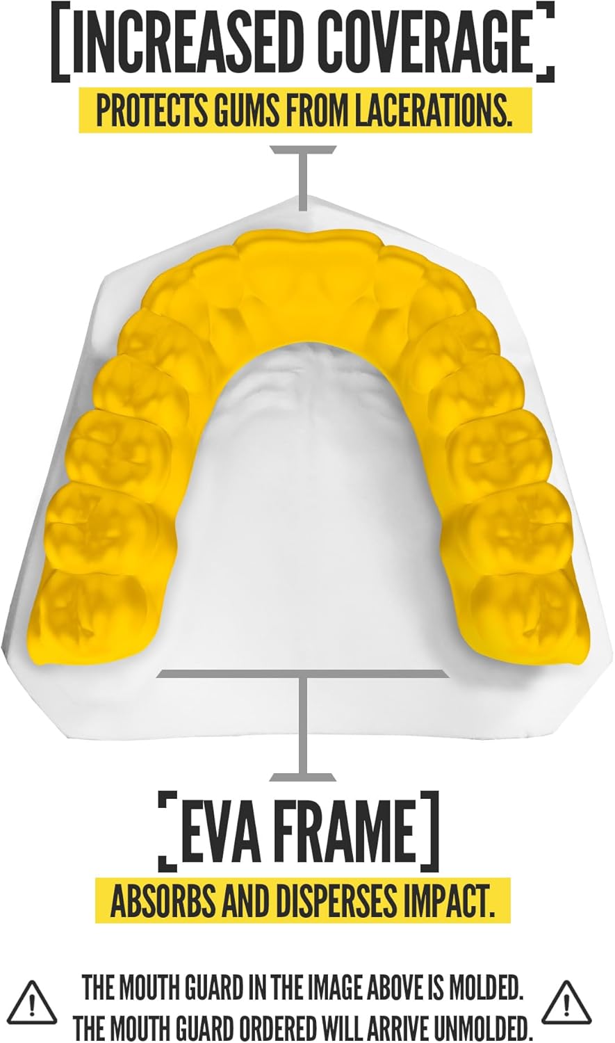 2 Pack Classic Mouthguard, Custom Fit Sports Mouthpiece for Football, Boxing, MMA, Basketball, Hockey, Lacrosse, Youth & Adult (Yellow)