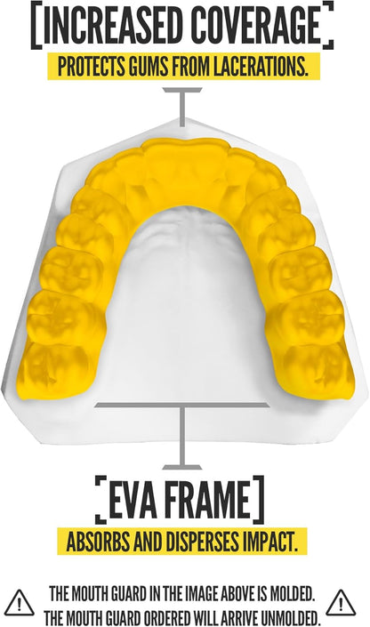 2 Pack Classic Mouthguard, Custom Fit Sports Mouthpiece for Football, Boxing, MMA, Basketball, Hockey, Lacrosse, Youth & Adult (Yellow)