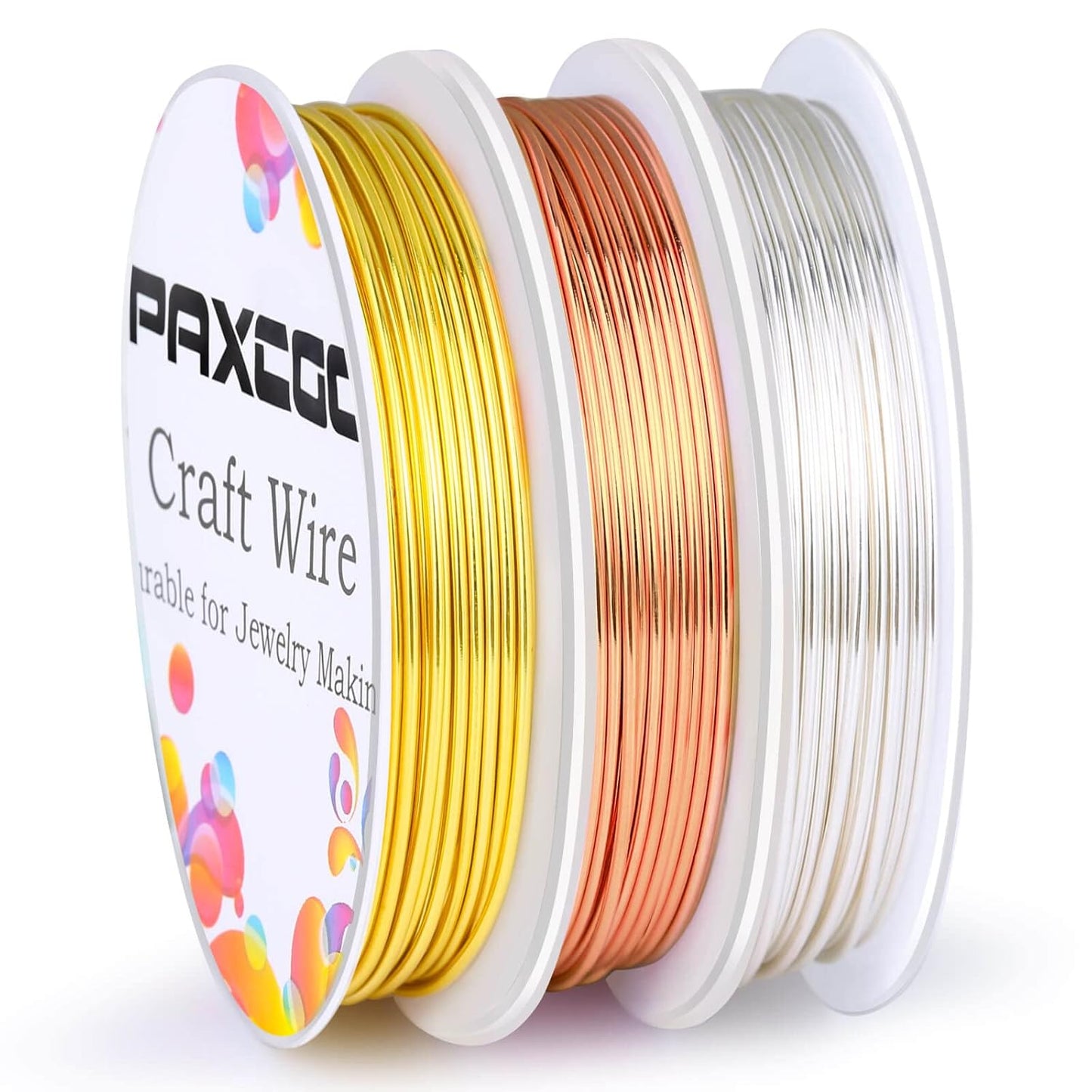 3 Pack Jewelry Wire Craft Wire 18 Gauge Tarnish Resistant Beading Wire for Jewelry Making Supplies and Crafting (Silver, Gold and Copper)