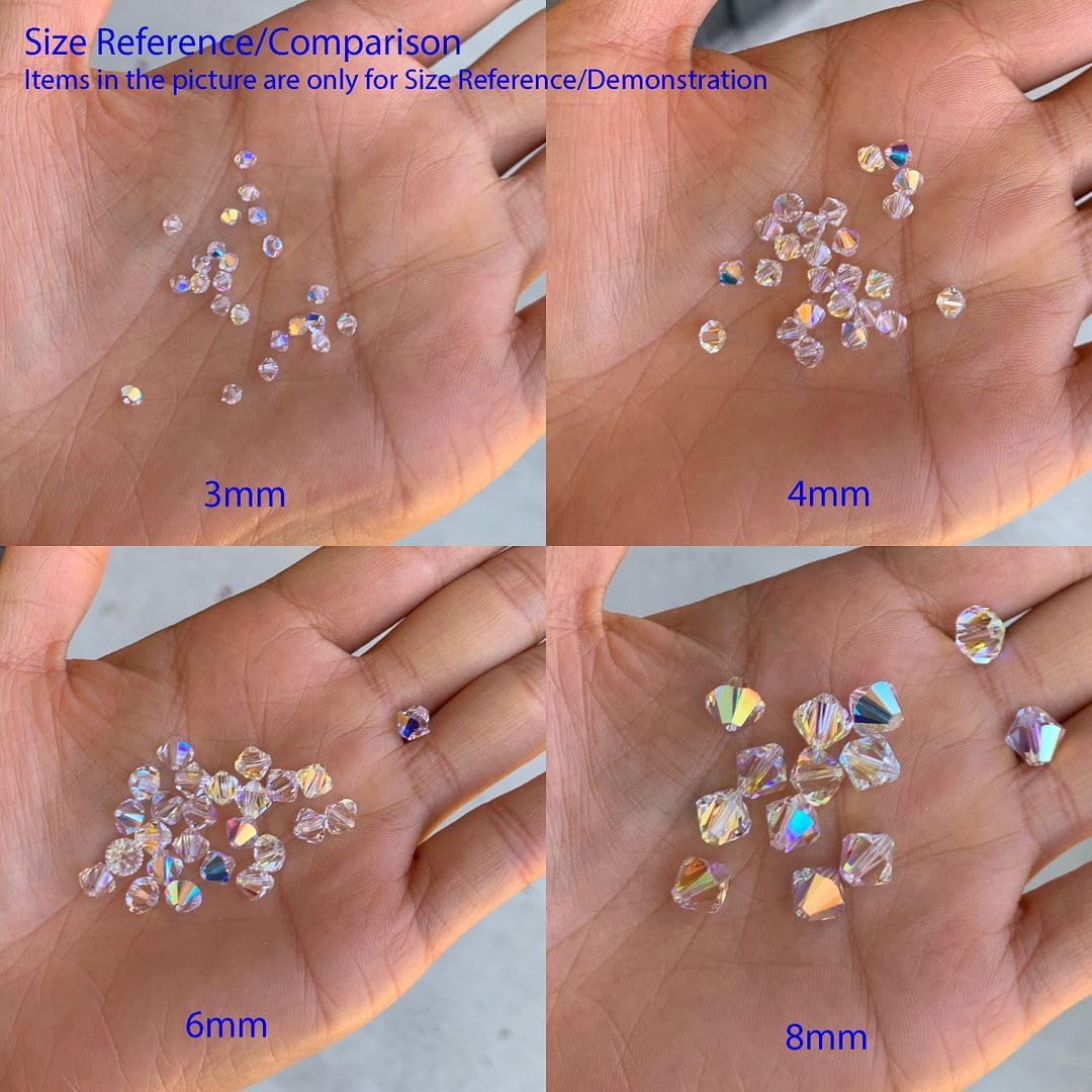 100pcs Adabele Austrian 4mm (0.16 Inch) Faceted Bicone Crystal Beads Golden Yellow Champagne Compatible with Swarovski Crystals 5301/5328