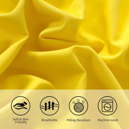 Standard Pillow Cases, 2 Pack Brushed Microfiber Pillowcases, Soft, Wrinkle, Fade, Stain Resistant Pillow Cases with Envelope Closure, Easy Care, 20x26 Inches, Yellow