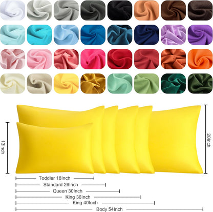 Standard Pillow Cases, 2 Pack Brushed Microfiber Pillowcases, Soft, Wrinkle, Fade, Stain Resistant Pillow Cases with Envelope Closure, Easy Care, 20x26 Inches, Yellow