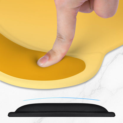 Ergonomic Mouse Pad with Comfort Gel Wrist Rest, Non-Slip PU Base, Smooth Textured Surface, Reduces Hand Fatigue & Wrist Pain, 8.7 x 7.2 Inch for Office Gaming Home, Yellow Gradient