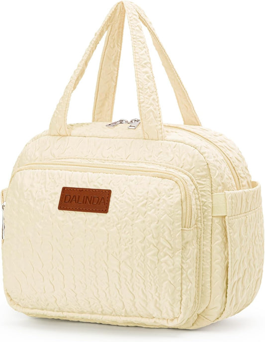 Lunch Box Lunch Bag for Women Men, Insulated Lunch Bags, Reusable Bubble Crinkle Cute Lunchbox Lunchbag Small Cooler Tote Bag for Work, Travel, Picnic, Camping