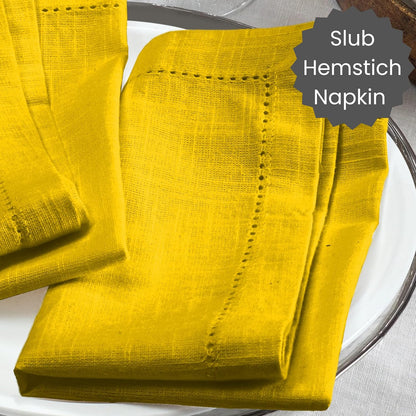 Cloth Dinner Napkins Textured - Perfect Everyday Use Table Napkins - Soft Durable Washable – Ideal for Party Wedding Christmas Easter – Set of 12-18x18 inches Mustard Yellow Napkins