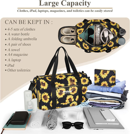 Gym Bag for Women with Shoe Compartment, Sport Gym Tote Bags Travel Duffle Bag for Hospital Yoga Maternity