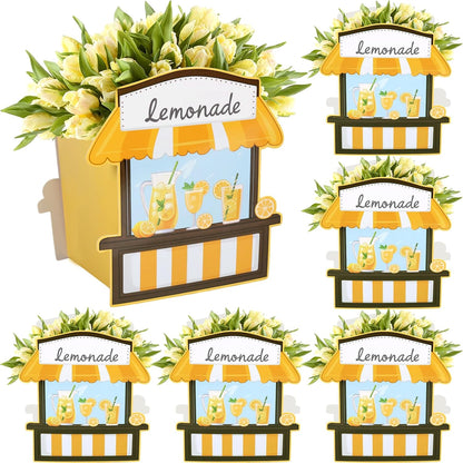Lemon Table Centerpieces Decorations 6pcs Lemon Party Favor Box Lemon Flower Box Centerpiece Lemonade Party Supplies Paper Centerpiece Summer Fruit Lemon Party Decor Lime Wedding Shower