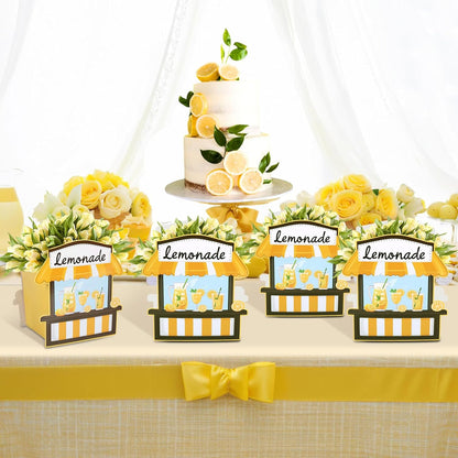 Lemon Table Centerpieces Decorations 6pcs Lemon Party Favor Box Lemon Flower Box Centerpiece Lemonade Party Supplies Paper Centerpiece Summer Fruit Lemon Party Decor Lime Wedding Shower