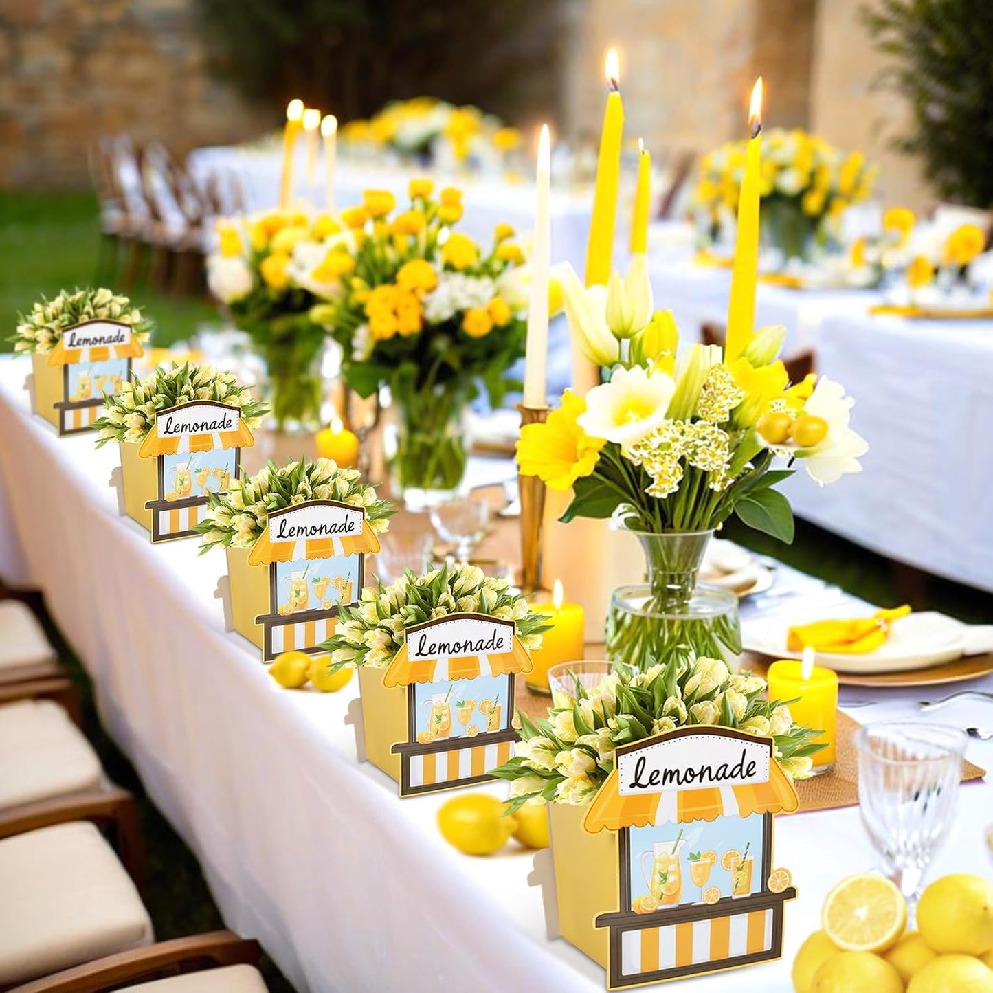 Lemon Table Centerpieces Decorations 6pcs Lemon Party Favor Box Lemon Flower Box Centerpiece Lemonade Party Supplies Paper Centerpiece Summer Fruit Lemon Party Decor Lime Wedding Shower