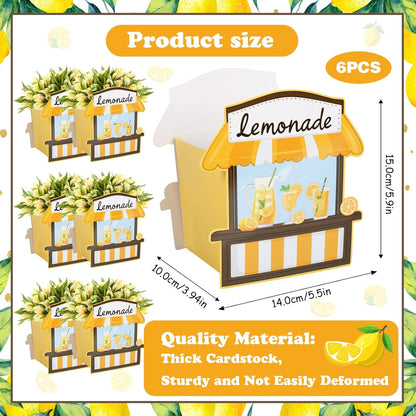 Lemon Table Centerpieces Decorations 6pcs Lemon Party Favor Box Lemon Flower Box Centerpiece Lemonade Party Supplies Paper Centerpiece Summer Fruit Lemon Party Decor Lime Wedding Shower