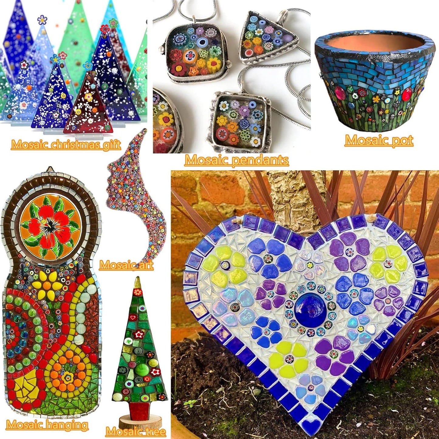 Millefiori Glass Mosaic Tiles for Crafts, Broken Mosaic Glass Pieces for DIY Crafts Kits,Mosaic Jewelry Decor