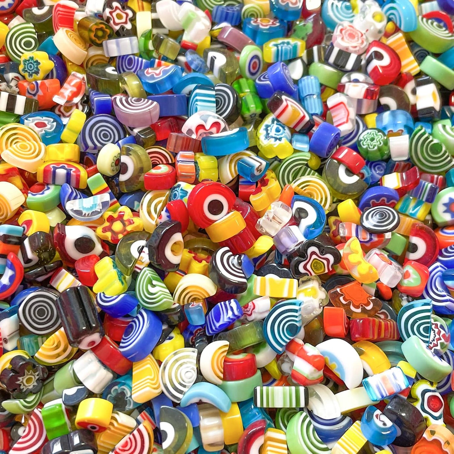 Millefiori Glass Mosaic Tiles for Crafts, Broken Mosaic Glass Pieces for DIY Crafts Kits,Mosaic Jewelry Decor