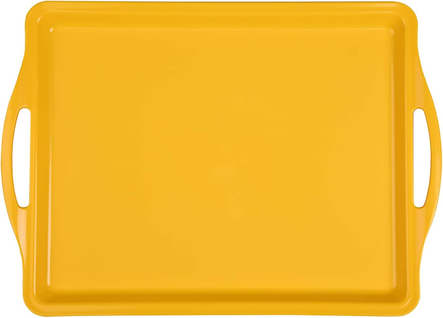 Home Durable Serving Tray - (1pk, Yellow) Unbreakable, Breakfast, Cafeteria, Fast Food, Handles