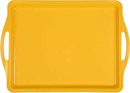 Home Durable Serving Tray - (1pk, Yellow) Unbreakable, Breakfast, Cafeteria, Fast Food, Handles