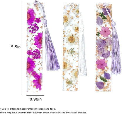 Daisy Epoxy Bookmarks - Dried Flower Resin Bookmark, Pressed Flower Bookmark, Transparent Floral Page Marker - Acrylic, Yellow Daisy