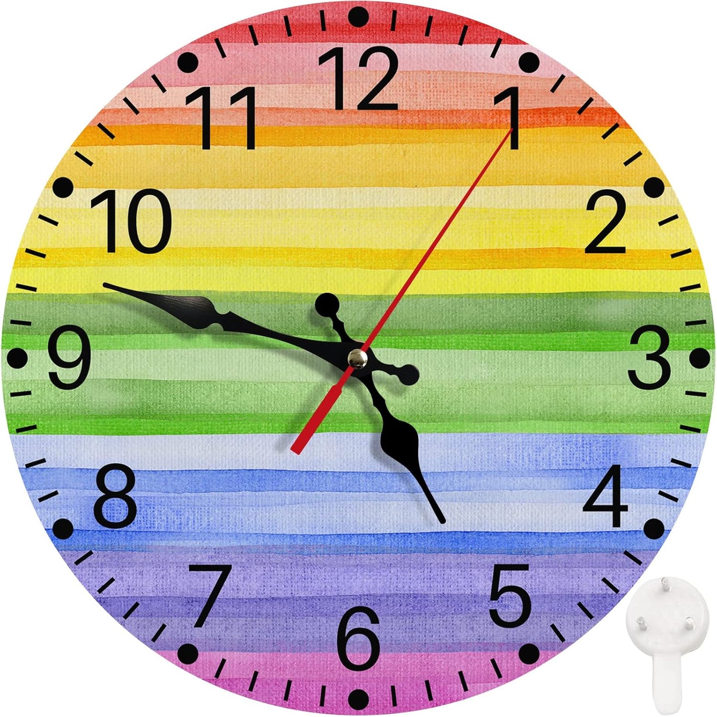Square Wall Clock Silent Non-Ticking 12", Yellow Grey | Contemporary Abstract Home Decor Battery Operated Clock for Living Room, Kitchen, Bedroom, and Office