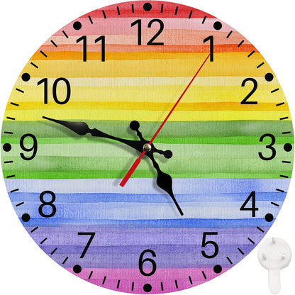 Square Wall Clock Silent Non-Ticking 12", Yellow Grey | Contemporary Abstract Home Decor Battery Operated Clock for Living Room, Kitchen, Bedroom, and Office