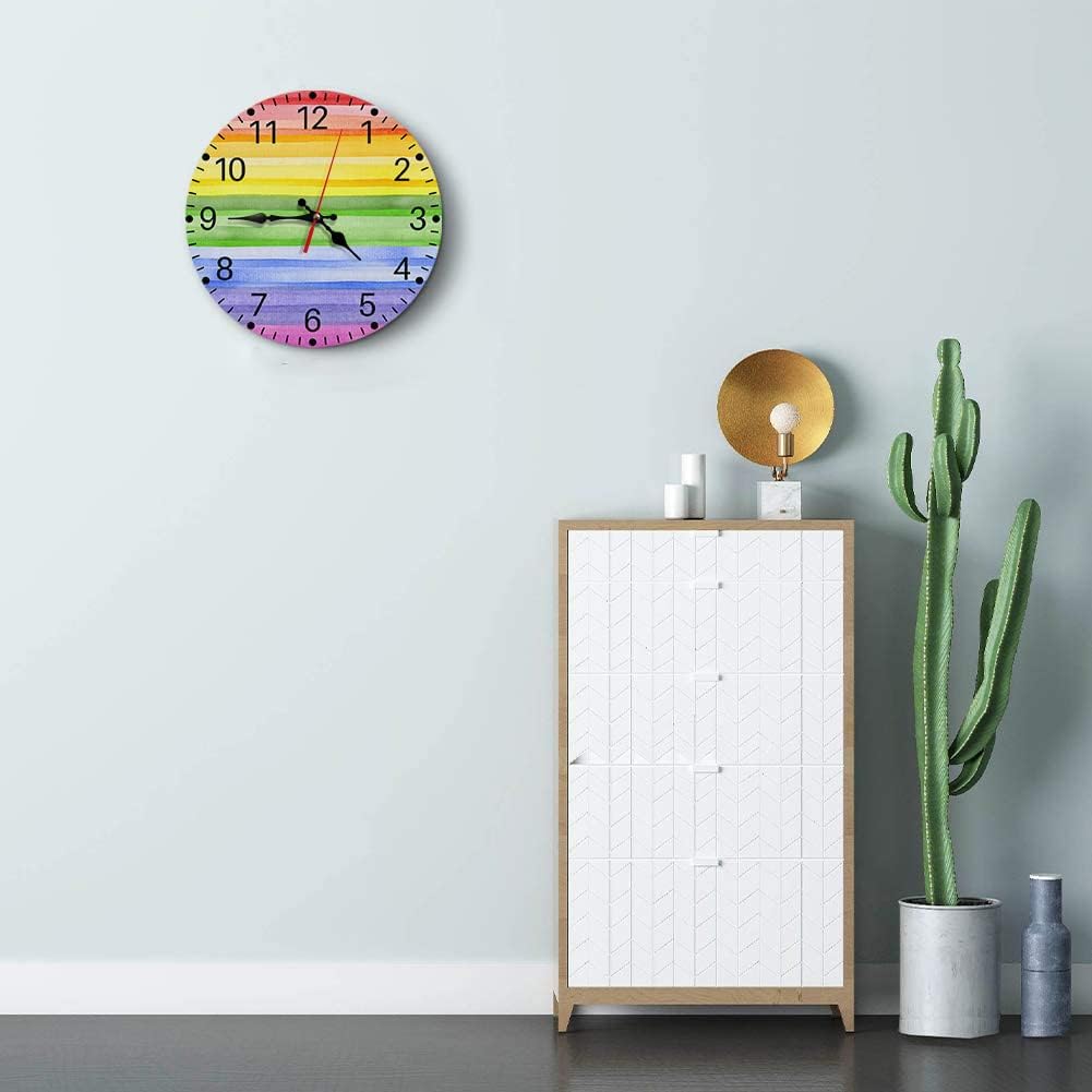 Square Wall Clock Silent Non-Ticking 12", Yellow Grey | Contemporary Abstract Home Decor Battery Operated Clock for Living Room, Kitchen, Bedroom, and Office