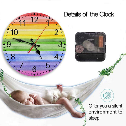 Square Wall Clock Silent Non-Ticking 12", Yellow Grey | Contemporary Abstract Home Decor Battery Operated Clock for Living Room, Kitchen, Bedroom, and Office
