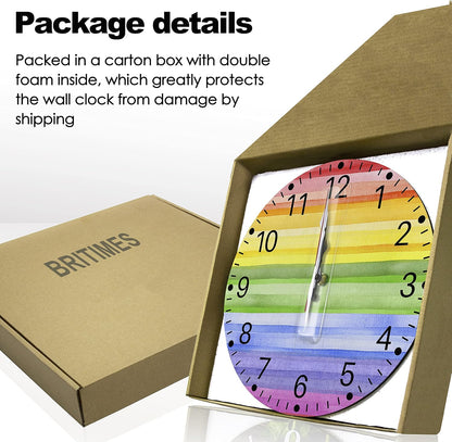 Square Wall Clock Silent Non-Ticking 12", Yellow Grey | Contemporary Abstract Home Decor Battery Operated Clock for Living Room, Kitchen, Bedroom, and Office